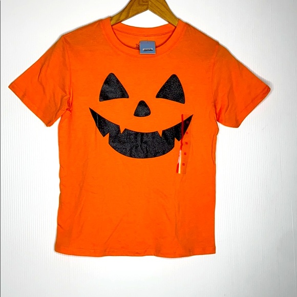Zoe + Liv Orange Pumpkin Spooky Halloween Tee Juniors XS NEW - Picture 2 of 9